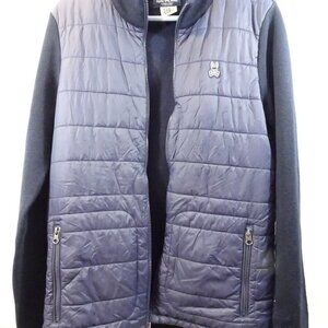 Psycho Bunny Eglood Puffer Jacket Navy Blue Men’s Size S Wool Blend
